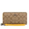 Wallet FC4452 C4452 Khaki X Ochre Signature Long Zip Around Wallet (Long Wallet) (with Strap) Women's [Outlet Item] [Brand] [Item]