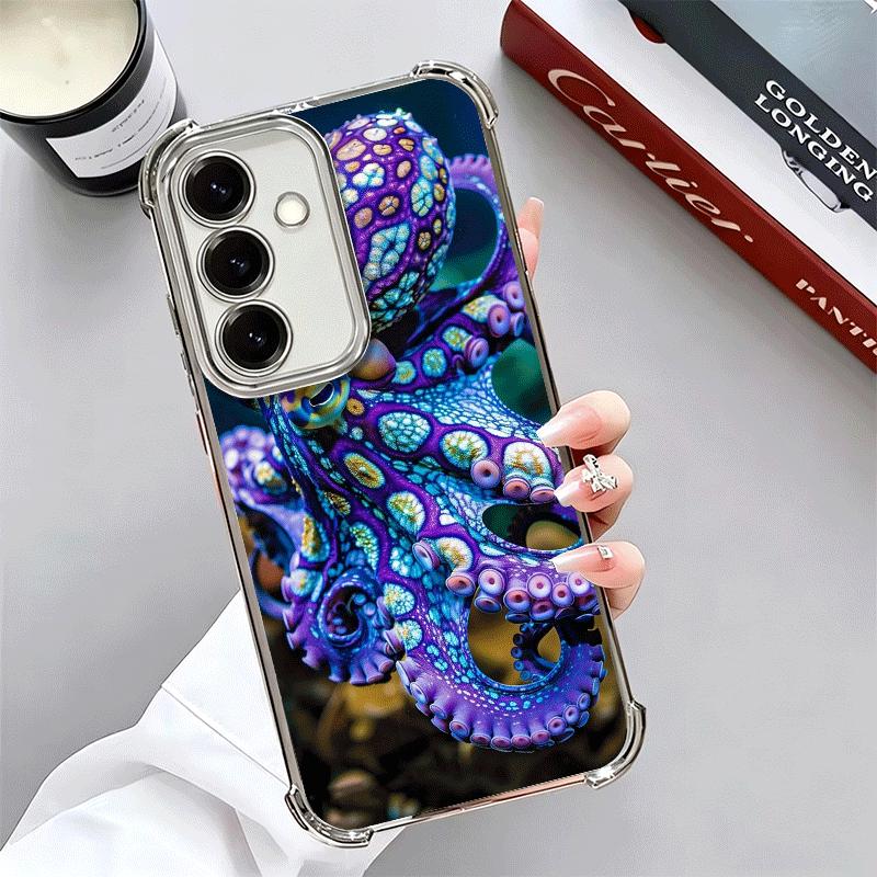 Морской Осьминог Морская Жизнь Мягкий Чехол Для Телефона Для Samsung A17 A27 A07 A37 A57 A16 A56 A15 A55 A14 A54 A13 A53 A26 A36 A25 A35 A24 A3