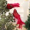 2 Pcs Artificial Simulation Birds Ornament Glitter Feathered Bird Christmas Tree