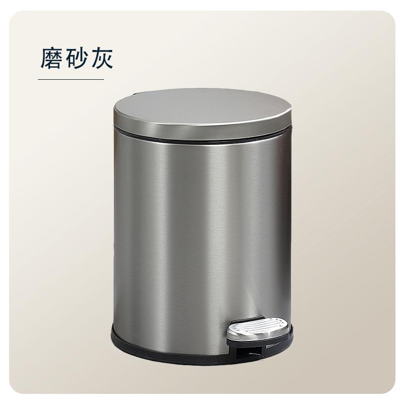Stainless Steel Trash Can with Lid Foot Pedal Kitchen Bathroom Hotel Silver Gold