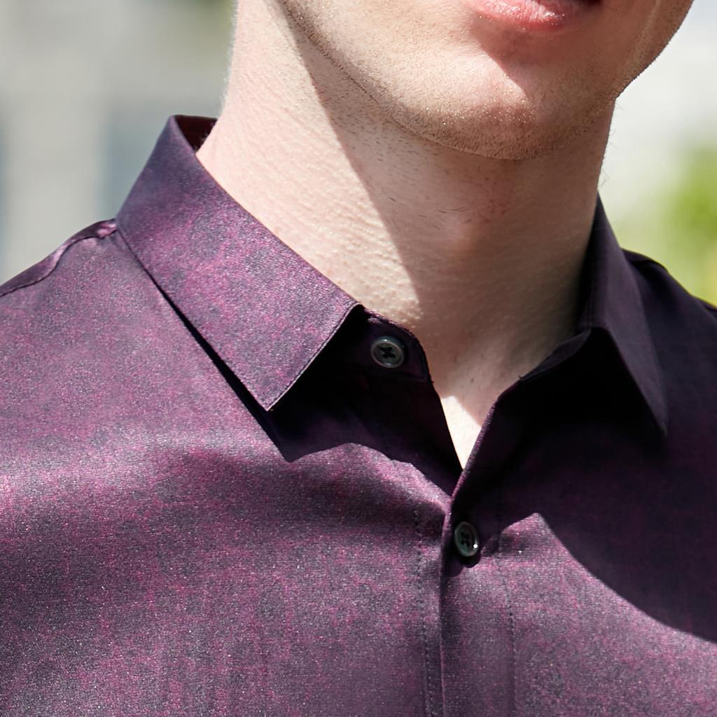 Lodz [90.8% mulberry silk] high luxury casual short sleeved shirt 26 new summer casual silk shirt