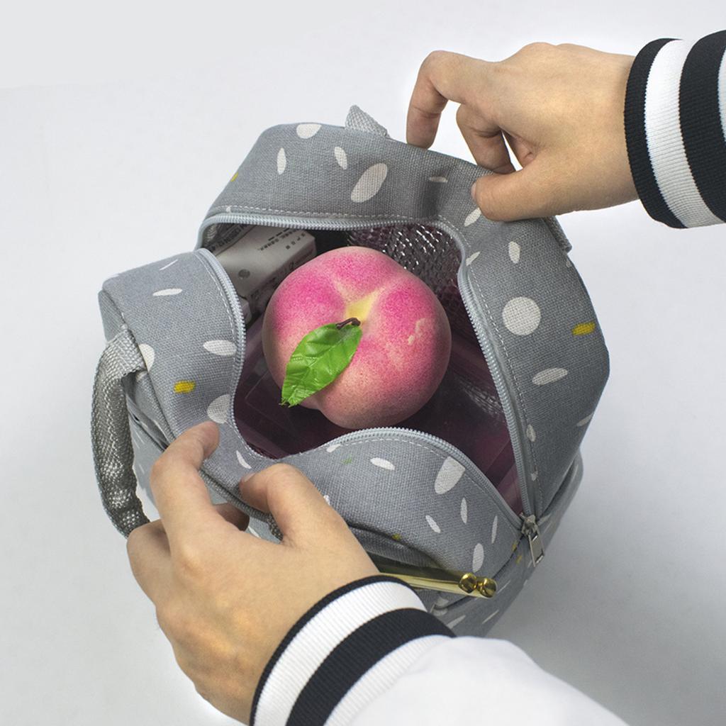 Insulated Lunch Bag Large Capacity Waterproof Foil Lining Rain Print Multi Pockets Leakproof Zipper Closure Portable Reusable Work School Handbag