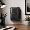 Multiple USB Ports Wall Mounted Power Socket US Plug Six Outlet Power Splitter for US Office Use