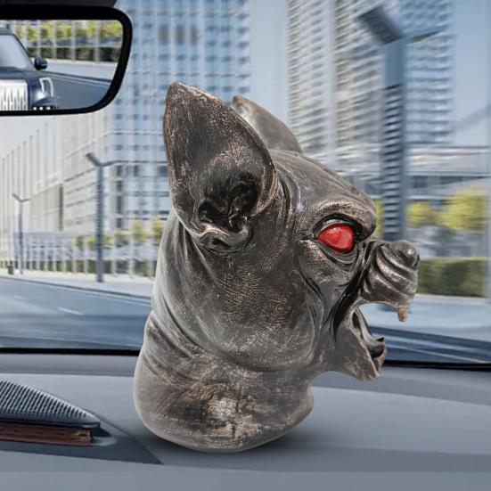 Юшенг Демоническая Собака Украшение на Капот Автомобиля Смоляная Скульптура с Красными Глазами и Клыками Атмосферостойкий Автомобильный Декор для Седанов Грузовиков Джипов