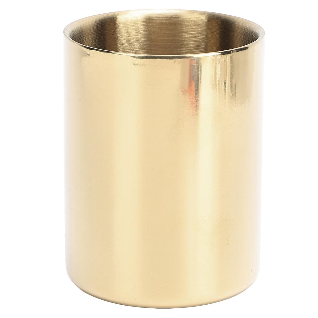 Gold Round Stainless Steel Pen Holder Nordic Style Rugged Stainless Steel Flower Vase Gold Pen Pot