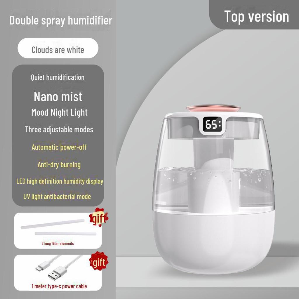 Бесшумный увлажнитель воздуха для спальни: Безопасно для детей и беременных женщин, большой выход пара, небольшая очистительная машина для кондиционируемых помещений