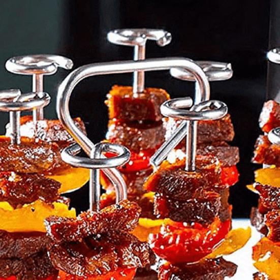 Air Fryer Skewer Stand for Ninja Foodi 8QT 15 Skewers Holder Kebabs Chicken Seafood Vegetables Stainless Steel Grill Rack for Instant Pot