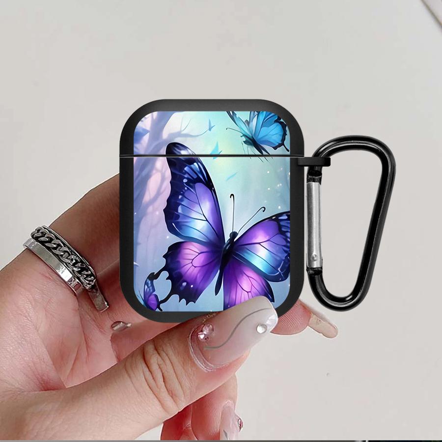 Purple Butterfly Case For Airpods 1 3 Pro Pro3 2 4 Pro2 Earphone Cases Cover