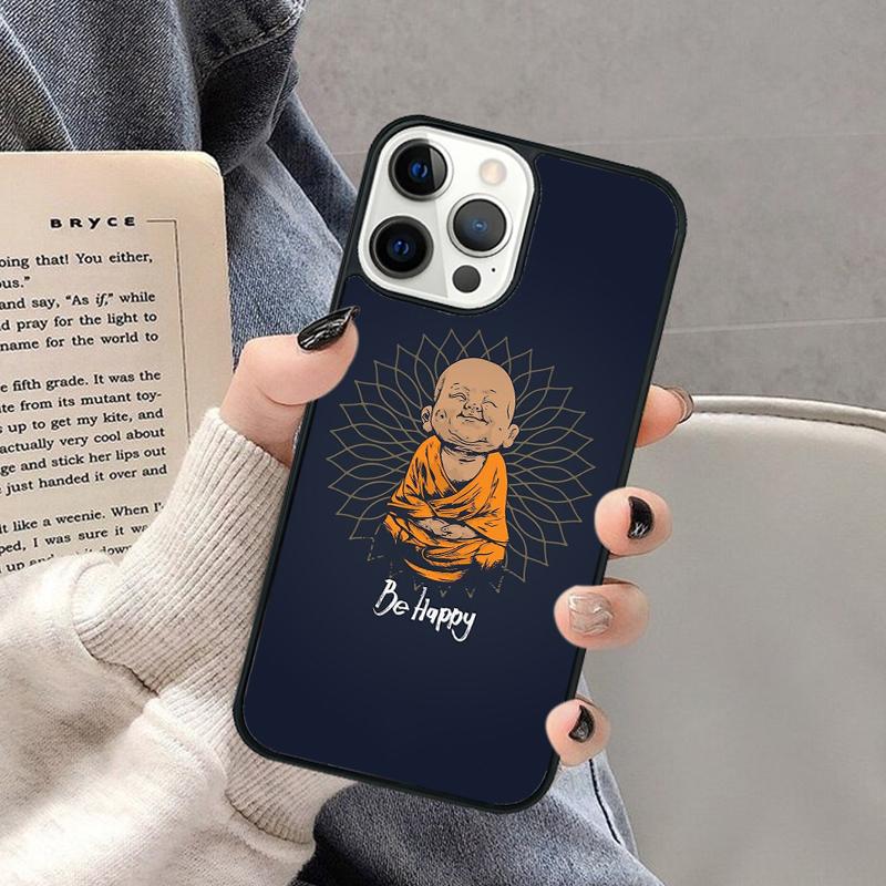 Счастливый Маленький Будда Чехол для Телефона для iPhone 17 Air 16 16e 15 Plus для Apple 13 11 12 14 Pro Max Чехол