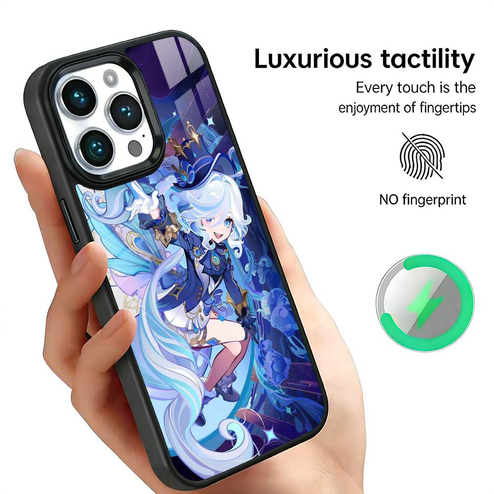 F-Furina G-Genshin I-Impact Phone Case For IPhone17 16 15 14 13 12 11 Plus Pro Max Plus Wireless Charger Cover Funda
