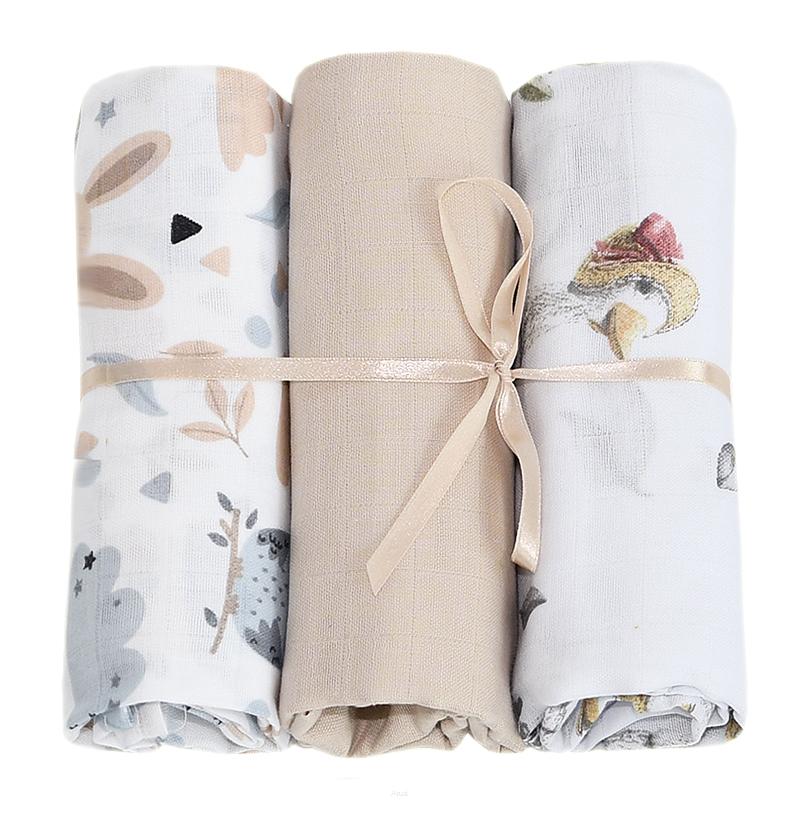 Muslin diapers 3 pieces (set R)