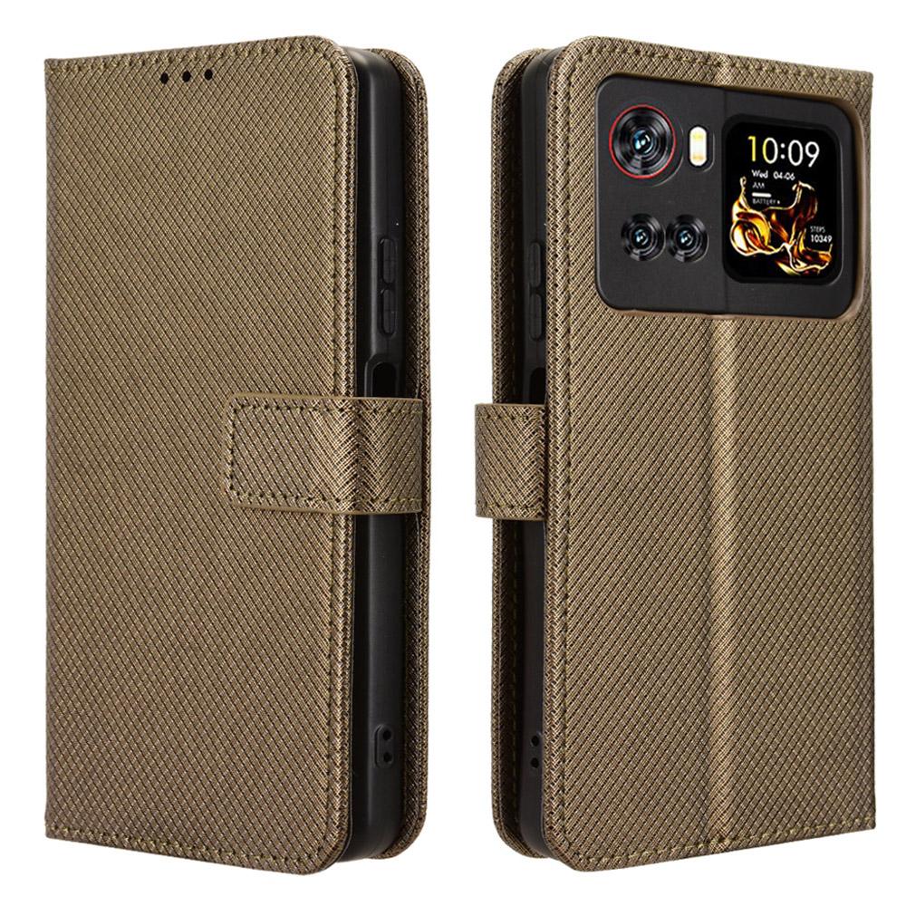 Кожаный чехол-портмоне с ремешком для Cubot X100, чехол для телефона с ромбовидной текстурой.