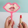 Lip-Shaped Handheld Makeup Mirror with Customizable Handle: Portable HD Mini Mirror for DIY Touch-Ups