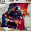 1PC Custom Name "Dynamic Football Player Art" flannel blanket versatile,all-season throw suitable for the living room,bedroom,camping,travel,and gift