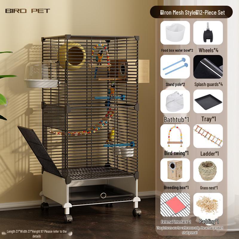 Роскошная большая клетка для птиц для какариков, волнистых попугайчиков, попугаев с гнездовым ящиком