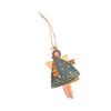Metal Christmas Tree Door Hanging Decoration Hand Painted Lovely Girl Shaped Pendant Ornament Window Embellishment