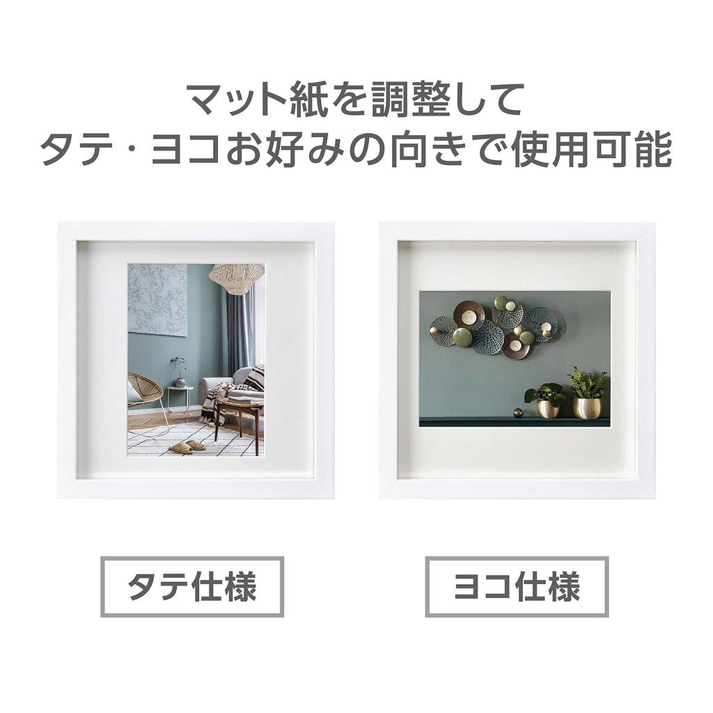 HAKUBA Квадратное фото 2L 2 Изготовлено из легкого и небьющегося ПЭТ Можно использовать вертикально или горизонтально Рамка, Деревянная, Размер, Стороны, Белый, 2L, Деревянная,