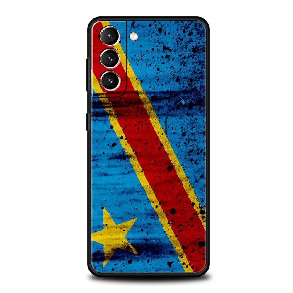 Чехол для телефона с флагом Конго для Samsung Galaxy S24 S23 S22 S20 Ultra S21 FE 5G S10 S9 Plus S10E S8 Мягкий силиконовый чехол