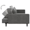 2 Seater Sofa Bed with 2 Cushions Dark Grey Velvet