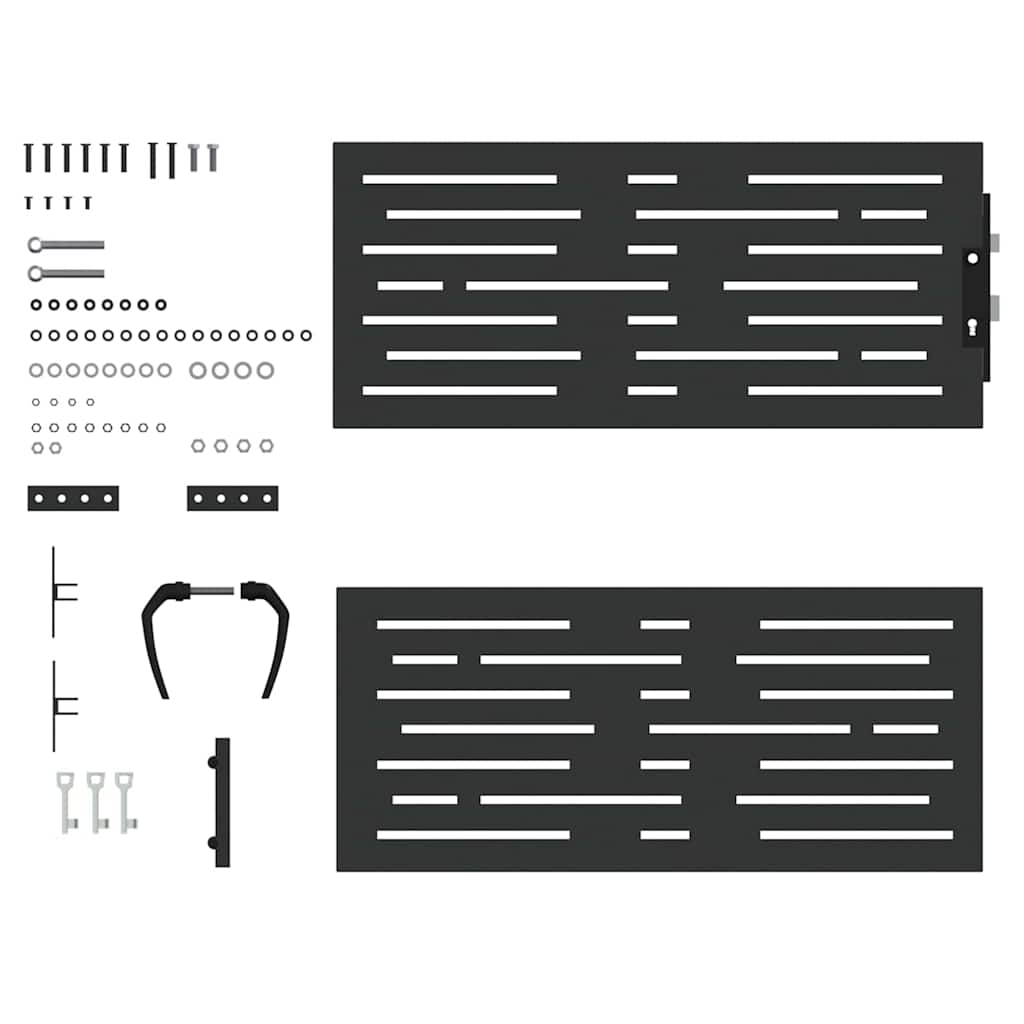 Garden Gate Black 85 x 100 cm Powder Coated Steel