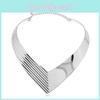 Fashion V Shaped Metal Women Collar Necklace With Geometric Design For Women