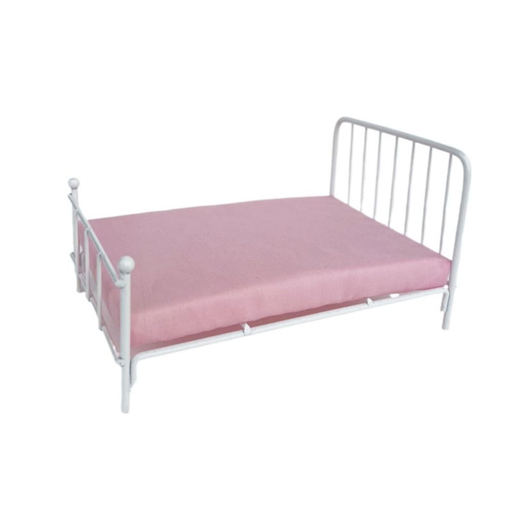 Bedroom Scene Dollhouse Bed 1:12 Scale Mini Bed Model Miniature Doll Bed Furniture DIY Toy