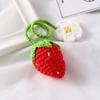 8Styles Knitted Car Rearview Mirror Hanging Ornament Car Interior Decoration Strawberry Pendant Daisy Lanyard Bag Pendant