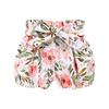 Ins Explosive Summer Baby Girl Set Милый однотонный комбинезон из двух предметов с бантом и брюками с цветочным принтом