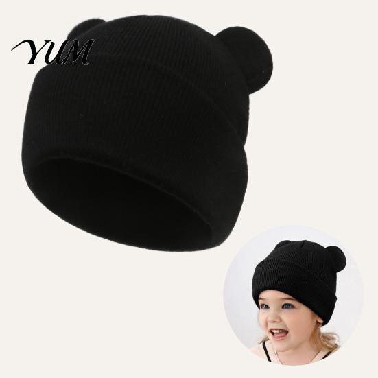Infant Knitted Hat Baby Winter Hat, Cute Bear Ears Cozy Knit Soft Daily Wear Accessory Warm Skull Cap for Newborn Toddler Boys Girls, 0-36 Months