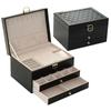 Large Storage Box Multi-Layer Organizer For Necklace Earring Leather  Storage Packaging Display Boxes