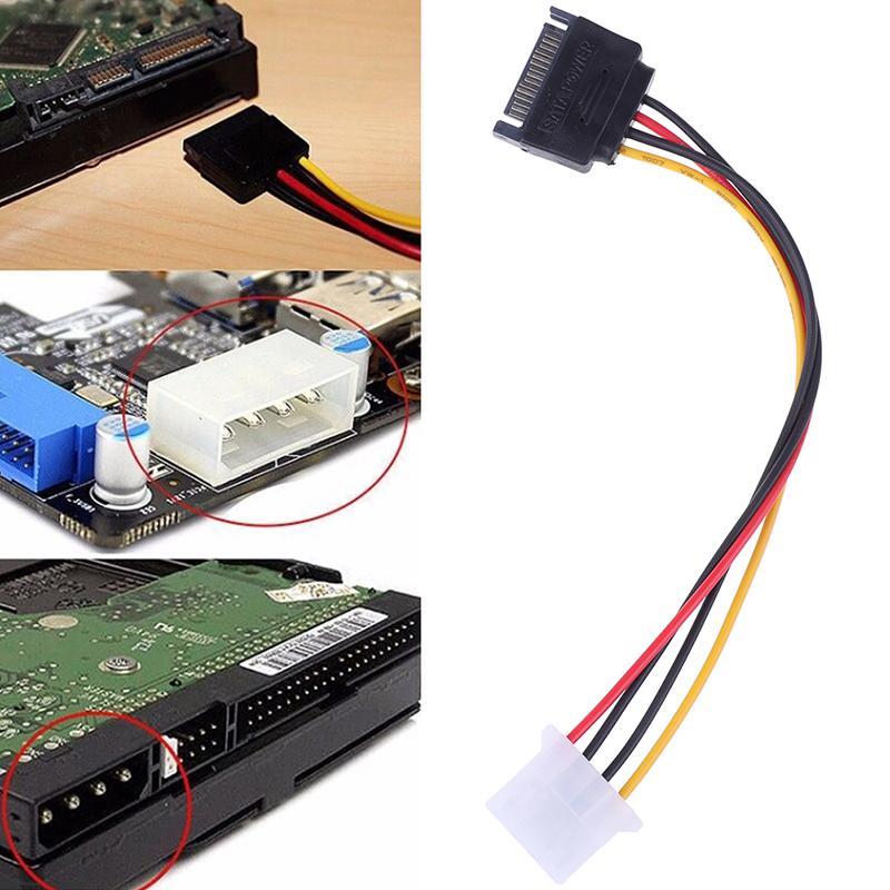 Сата к силовому кабелю Ide 15-контактный разъем Sata к Molex Ide 4-контактный адаптер кабеля с внутренней резьбой