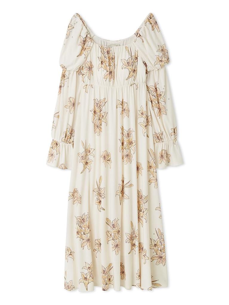 Gelato Pique MUCHA Lily Print Dress PWCO254335CORALF Cup-in