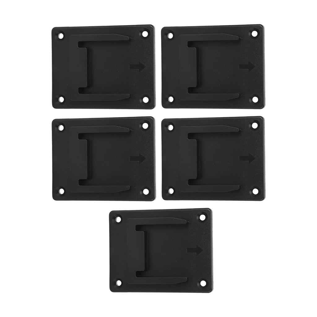 5 Set Tool Holder Dock Mount Black ABS Power Tool Hanger for 14.4V 18V Lithium Battery Tools