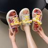Модные повседневные граффити шлепанцы на толстой подошве женские летние 2025 новый нишевый дизайн наступающие на дерьмо пляжные сандалии