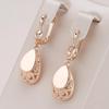 Glossy Texture Gold Color Dangle Earrings for Women Fashion Minimalist Jewelry