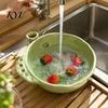 Easy Clean Berry Washer Ceramic Washing Bowl with Detachable Juicing Cone & Drain Rack, Self Rinsing Fruit Cleaning Colander Basket for Kitchen