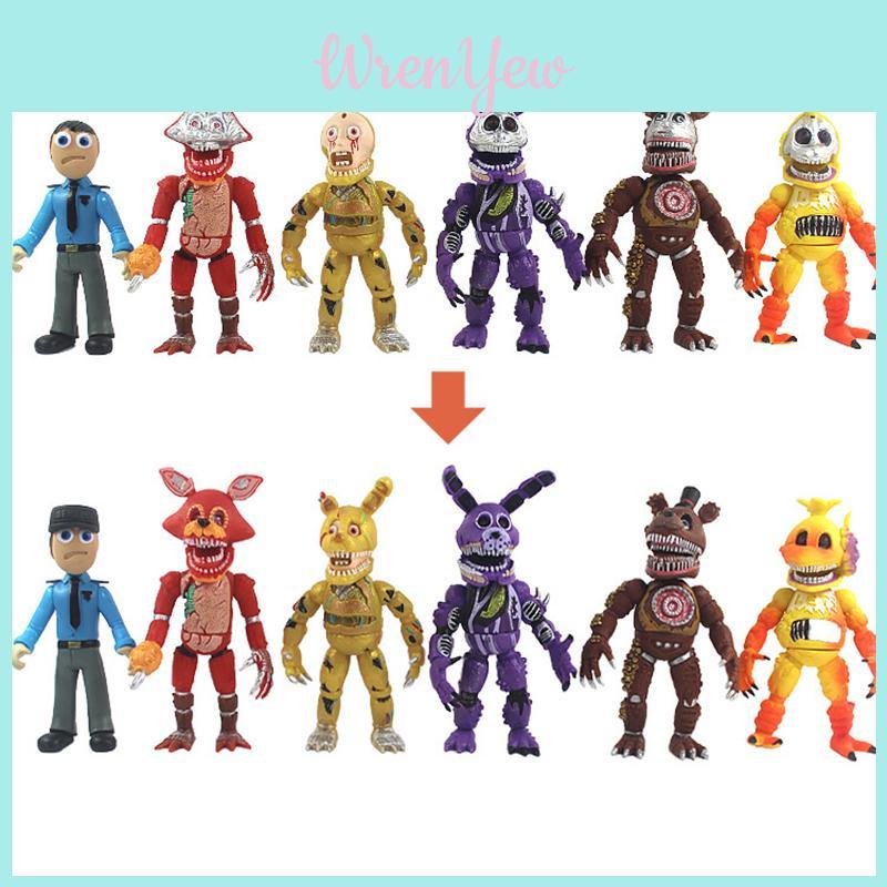 Яркие 6 шт. Fnaf Пять ночей у Фредди Светящиеся фигурки для детей
