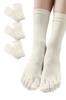 COCOSILK Silk Socks Perfect for Layering Extra Long Women's Five-Toe (3-Pair Set) - (White, (70% Silk))
