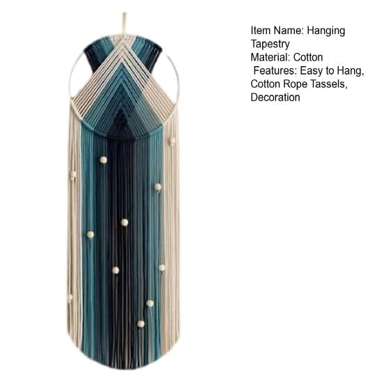 Хлопковый тканый гобелен ручной работы Бохо Деревянные бусины Хлопковая веревка Кисточки Подвесной ловец снов Гостиная Спальня Настенное искусство Подвесное украшение