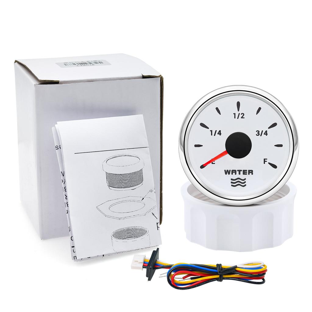 7 Color Backlight 52mm Water Level/Fuel Level Gauge/Water Temp Meter/Oil Press Meter/Voltmeter for Car Marine Yacht 12V 24V