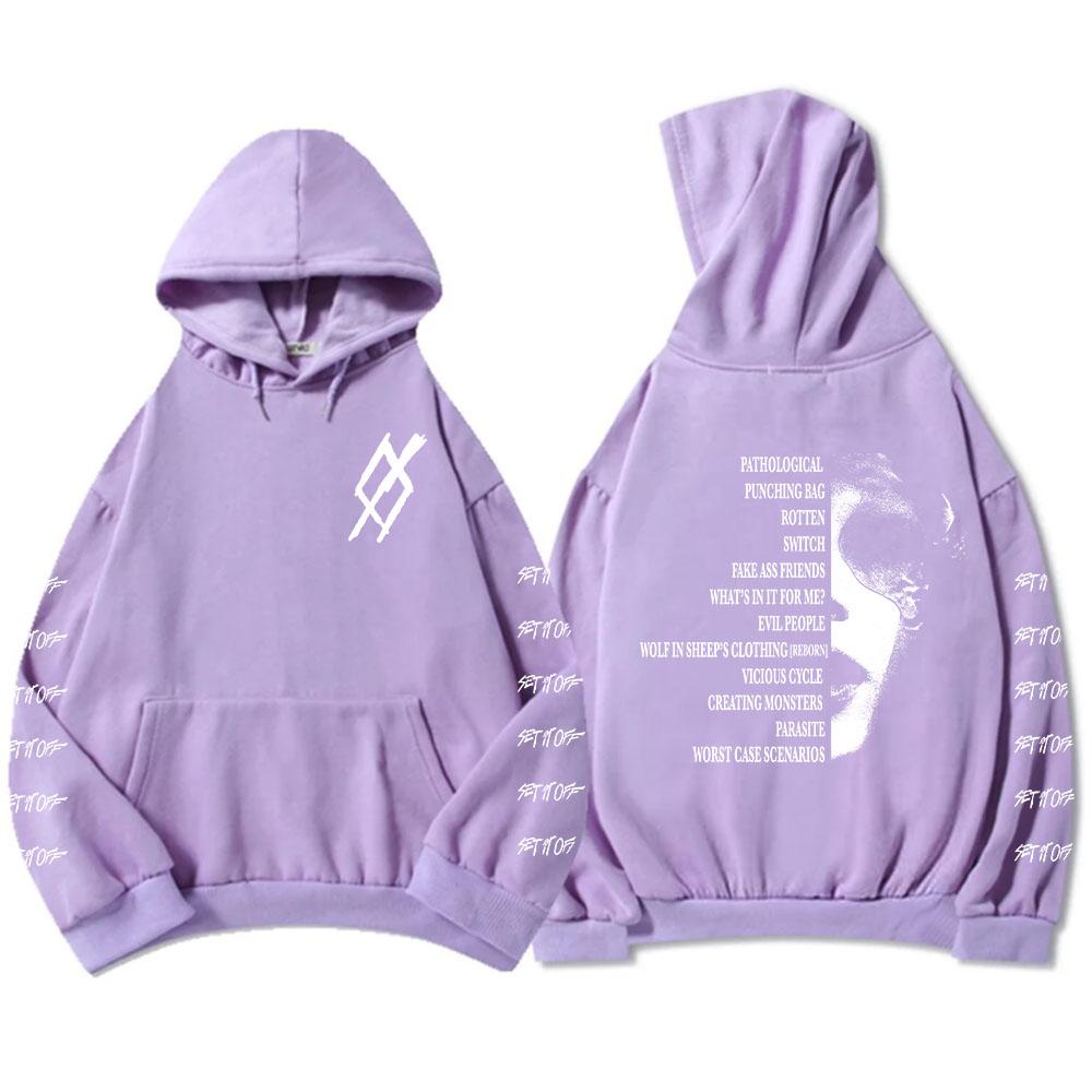 SIO Альбом Треклист Худи Рок-группа Set It Off Толстовки Гранж Мода Унисекс Уличная одежда Хип-хоп Гранж Мужские Sudaderas Мужские