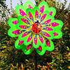 Colorful Rotating Wind Spinner Standing Lawn Flower Pinwheel  Outdoor Party Picnic Decor