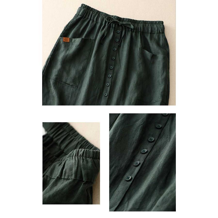 Весенняя половинная версия утягивающая художественная хлопковая льняная половинная средняя длинная универсальная половинная юбка для женщин