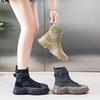 High Quality Canvas Motorcycle Punk Women Ankle Boots Spring Autumen Outdoor Sports Platform Boots Winter Chunky Booties Shoes