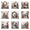 Christmas Home Decoration Pillow Cover Santa Claus Fawn Snowman Printed Sofa Cushion Suite Room Decoration Friend Gift