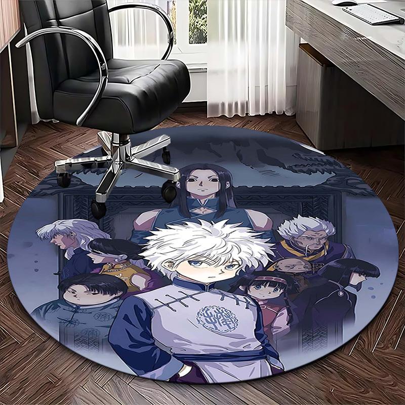 1pc Anime Cartoon Design Round Carpet - Office Chair Mat, Non-Slip Rug for Home Decor, Living Room, Bedroom, Game Room & Dormitory (Seasonal Gift, Sui