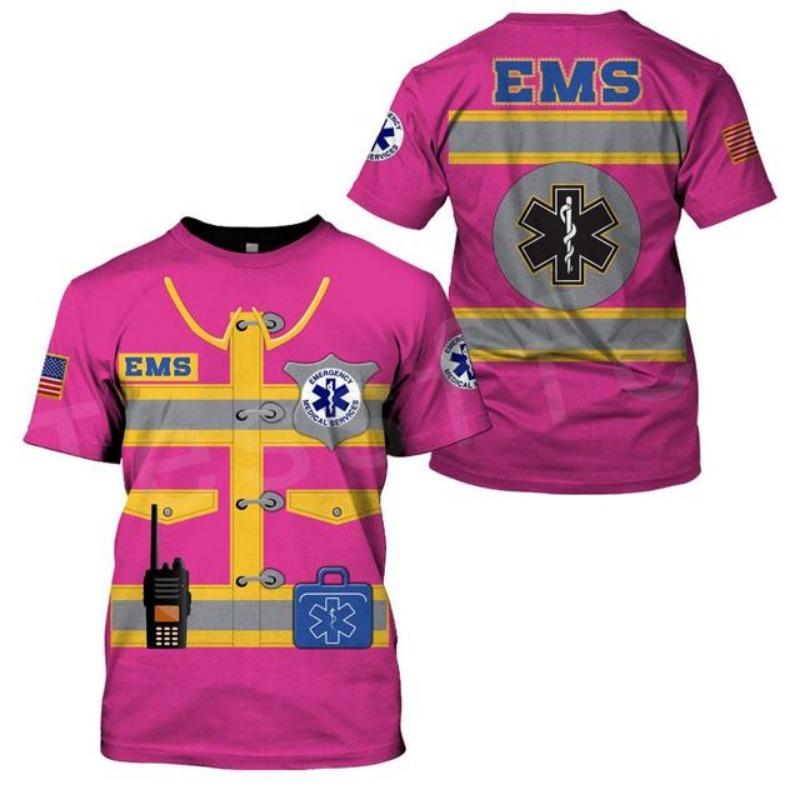 Tessffel Emergency Medical Service Technician EMT EMS Paramedic Hero Новые модные унисекс повседневные футболки с коротким рукавом с 3D-принтом s-3