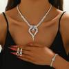 Necklace Earrings Bracelet Jewelry Three-Piece Set Bridal Jewelry Bare Diamond Necklace Set