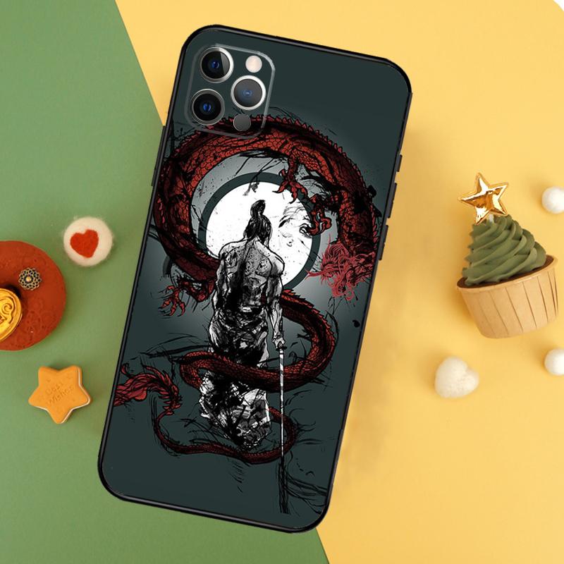 Япония Чехол для телефона Самурай Ниндзя для iPhone 17 16 16E 15 14 12 11 13 Pro Max 12 13 Mini 17Air Ударопрочный чехол