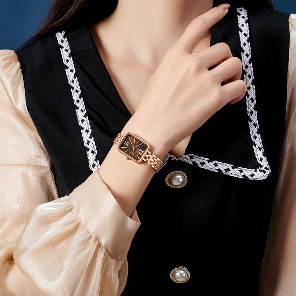 [Julius] Женские мягкие квадратные наручные часы JA-1350 + корпус + набор инструментов для ремешка, популярные корейские часы